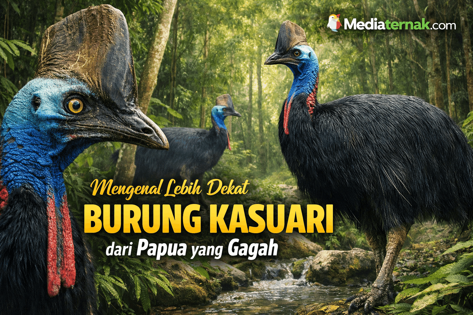 Mengenal Lebih Dekat Burung Kasuari dari Papua yang Gagah